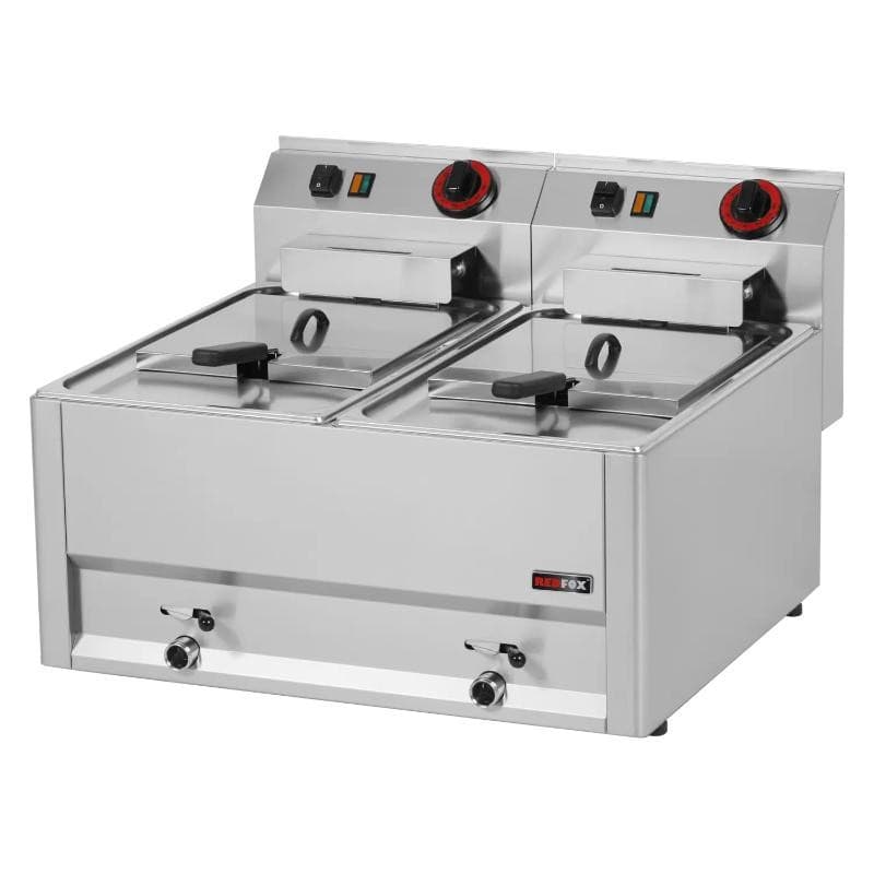 Friteuse à poser triphasée 2x8 L avec vidange REDFOX