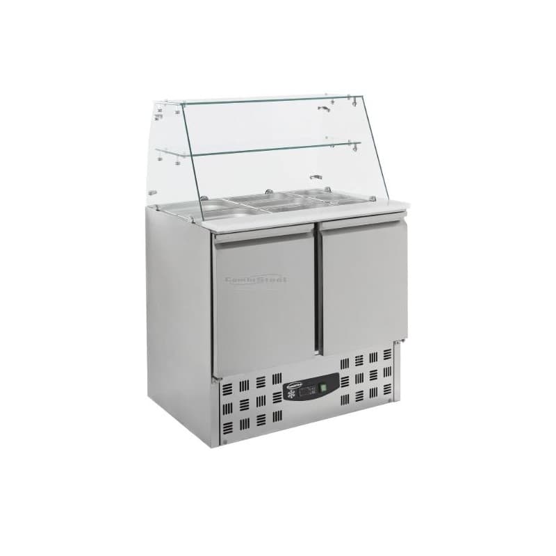 Saladette 2 portes GN1/1 vitre courbé COMBISTEEL