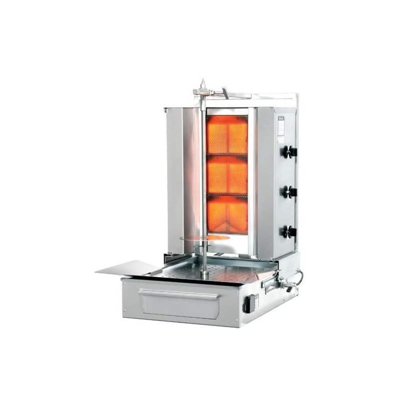 Machine à kebab 3 feux Gaz moteur en bas POTIS POTIS