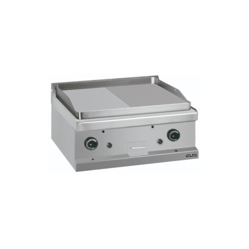 Plaque grillade majistra 700 gaz lisse/rainurée MBM