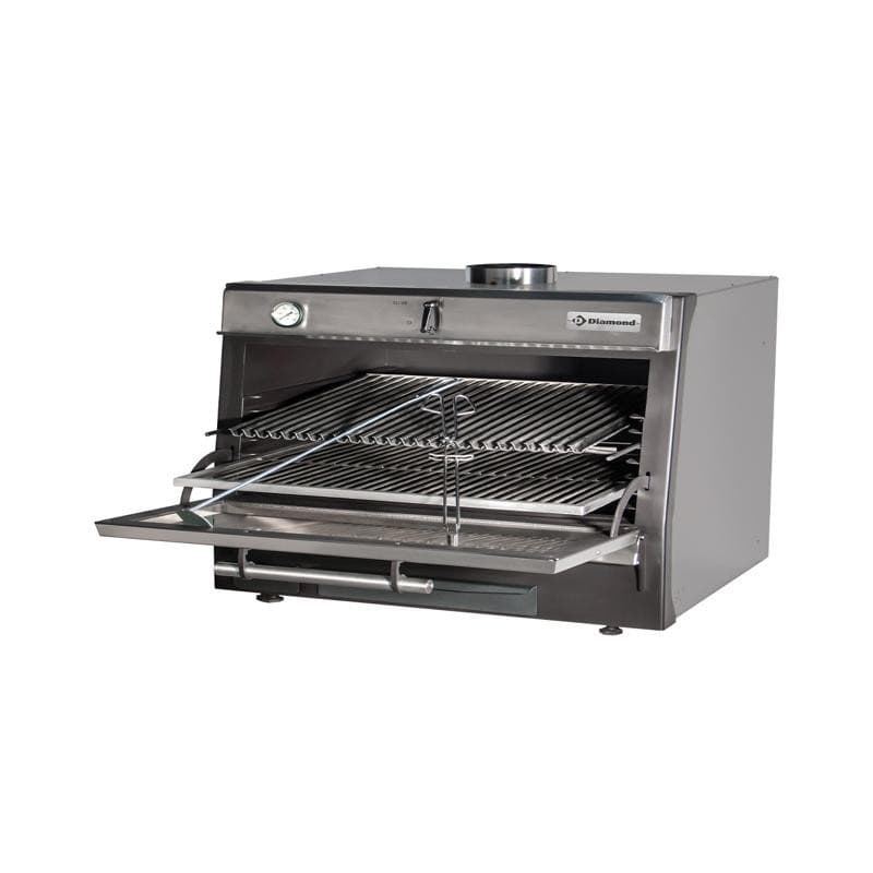 Four-BBQ à charbon, GN 1/1 + GN2/4 (75 Kg/h) inox DIAMOND