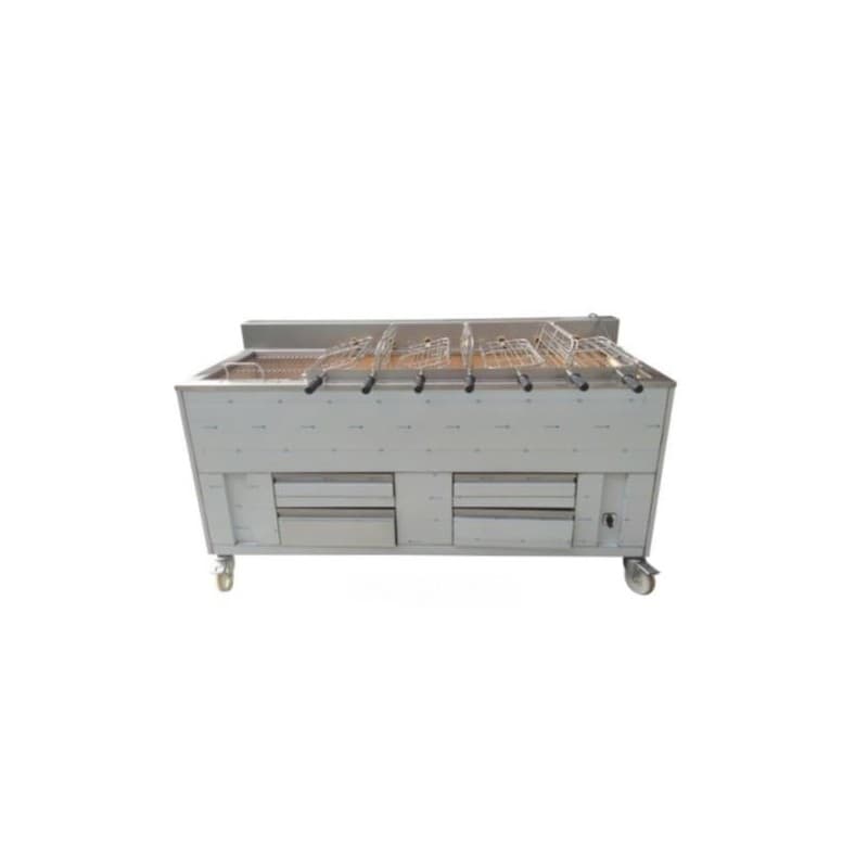 Barbecue portugais 7 grilles rotatives +1 fixe