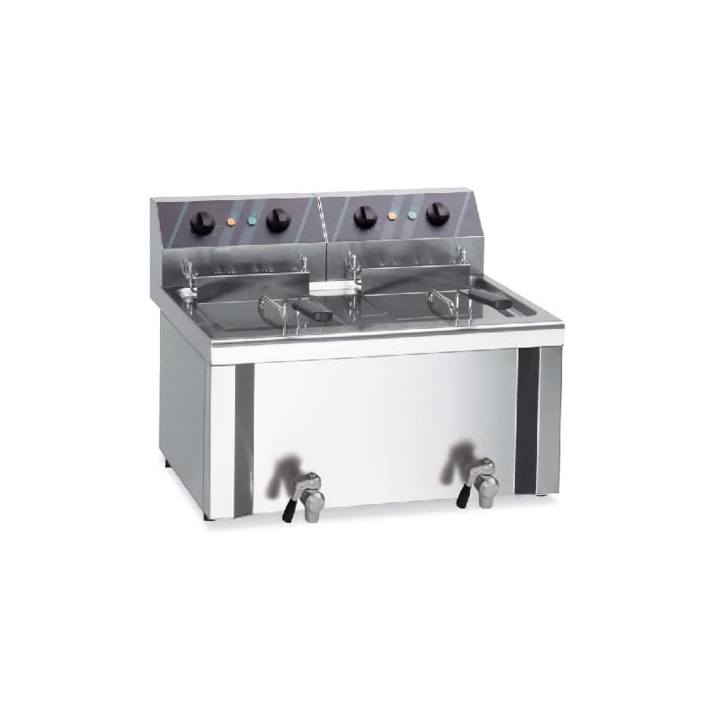Friteuse electrique avec robinet de vidange 2x12L MBM