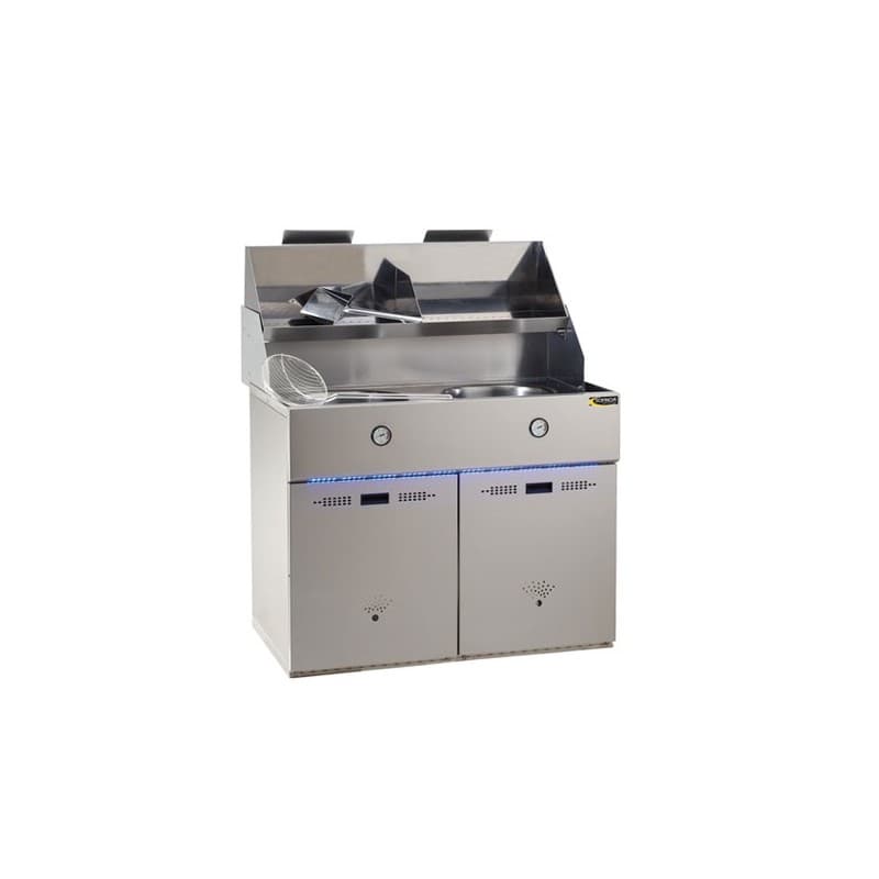 Friteuse gaz 2 cuves rondes 2x15L défi SOFINOR