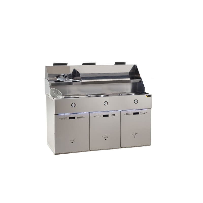 Friteuse gaz 3 cuves rondes 3x15L défi SOFINOR