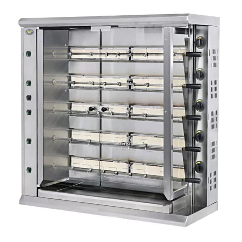 Rôtissoire gaz de marché - 5 broches ROLLER GRILL