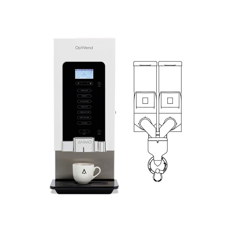 Distributeur café 2 bacs 2x2.3 L OPTIVEND ANIMO ANIMO