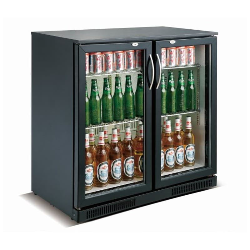ARRIÈRE BAR RÉFRIGÉRÉE NOIR 2 PORTES COMBISTEEL