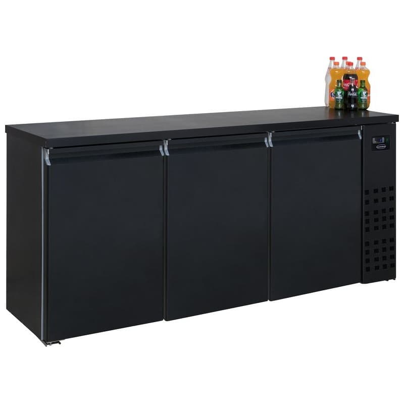 ARRIÈRE BAR RÉFRIGÉRÉE NOIR 3 PORTES COMBISTEEL