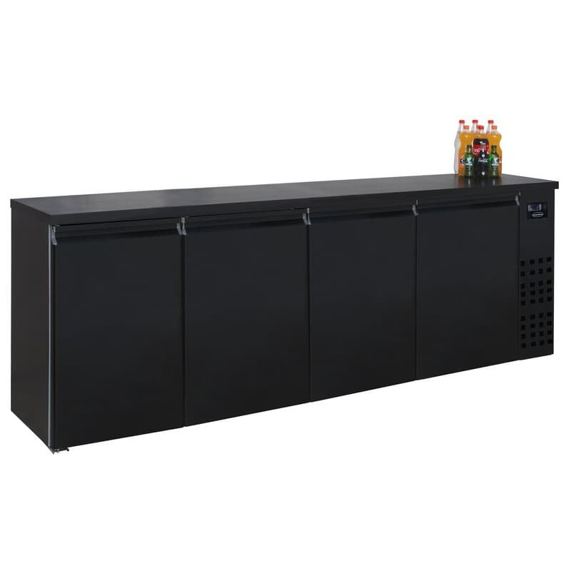 ARRIÈRE BAR RÉFRIGÉRÉE NOIR 4 PORTES COMBISTEEL