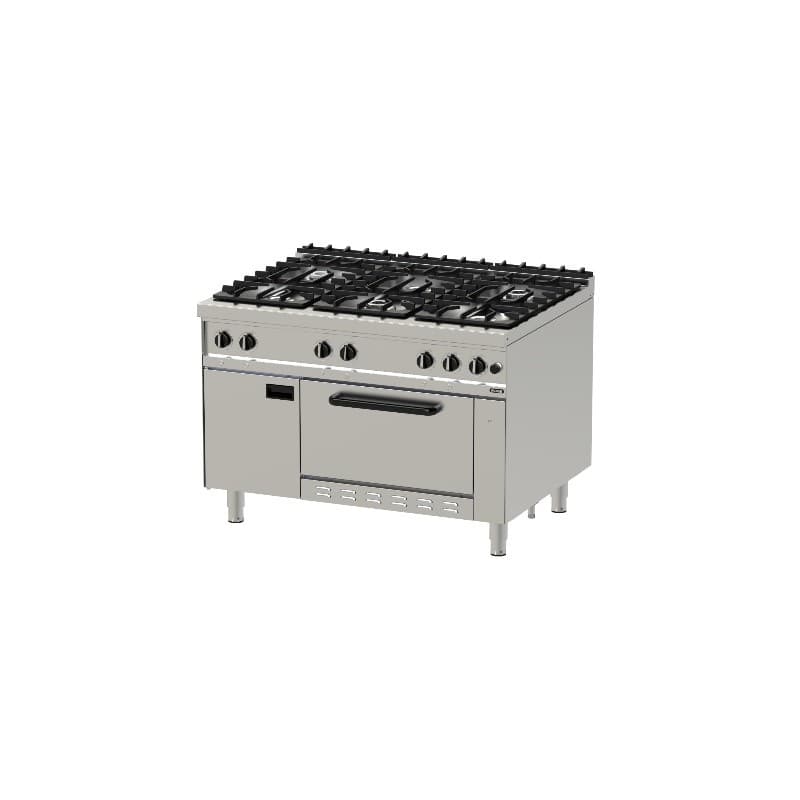 FOURNEAU GAZ 6 FEUX AVEC FOUR GAZ 54,5KW NAYATI