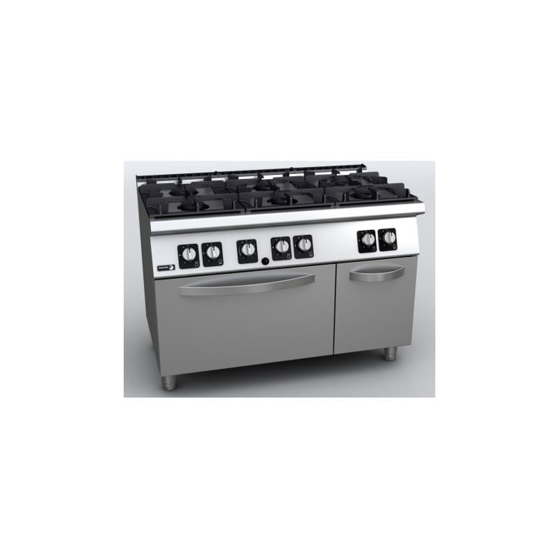 Fourneau gaz 6 feux avec four statique Fagor