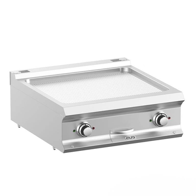 Plaque a snack electrique rainuree chromée MBM