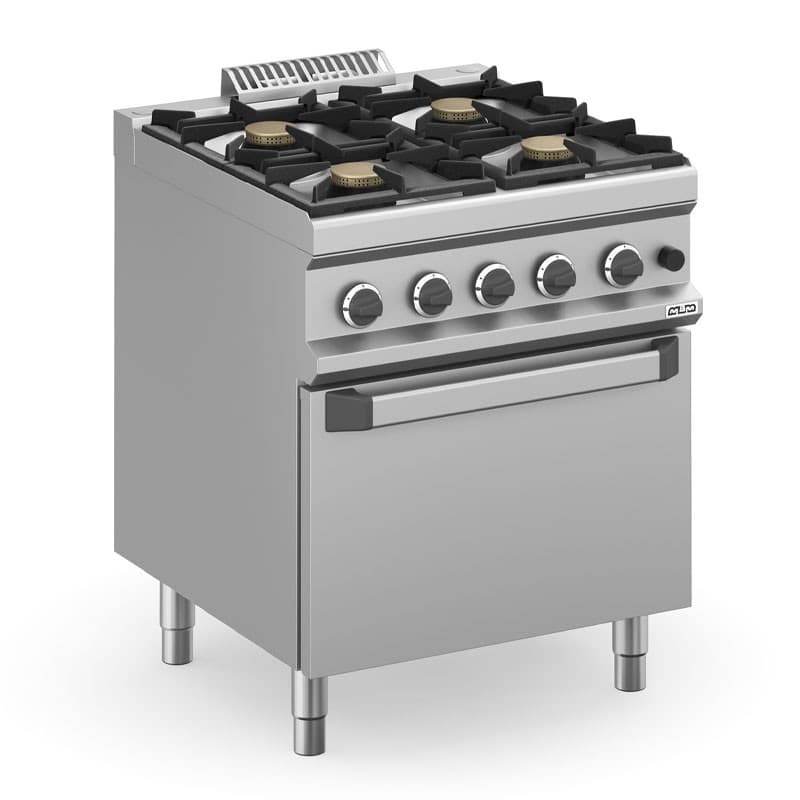 Fourneau 4x5,5kw feux sur four électrique ventilé MBM