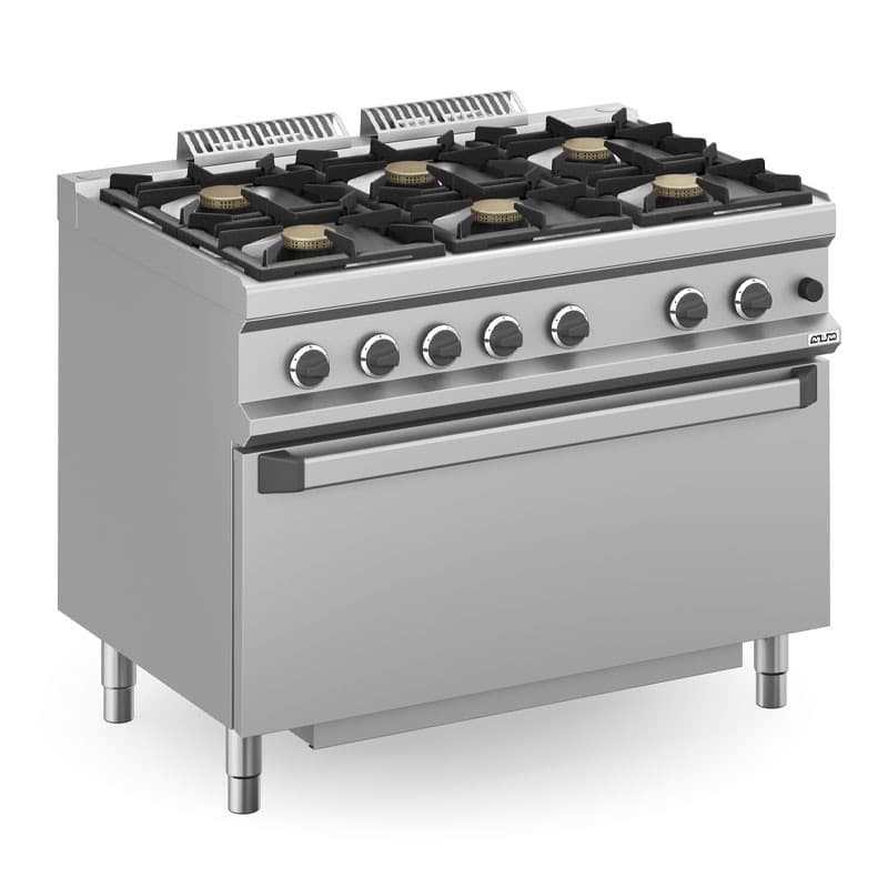 Fourneau a gaz 6 x 7 kw feux sur grand four gaz MBM
