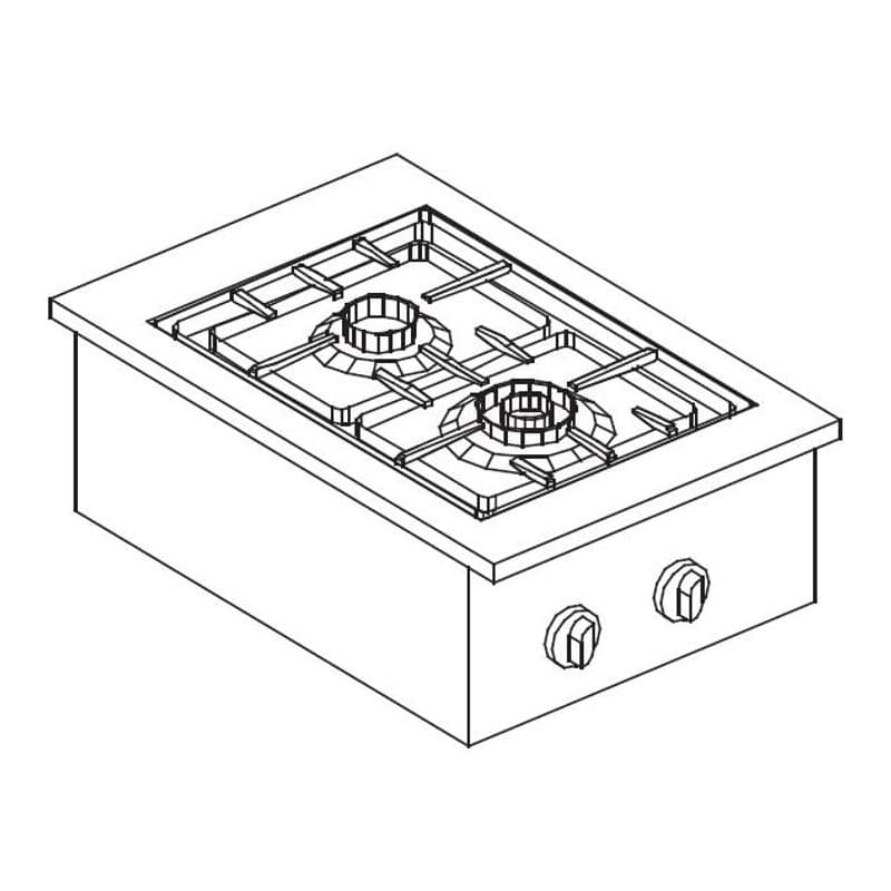 CUISINIÈRE À GAZ 2 BR. 7KW COMBISTEEL