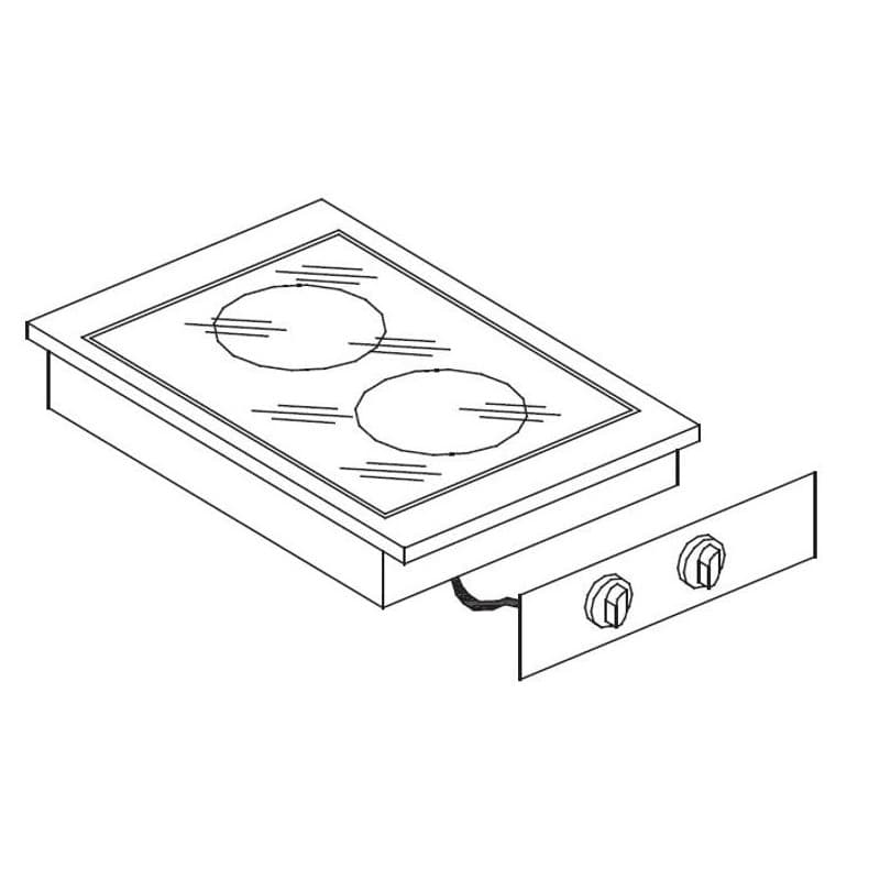 CUISINIÈRE EN CÉRAMIQUE 2 ZONES COMBISTEEL