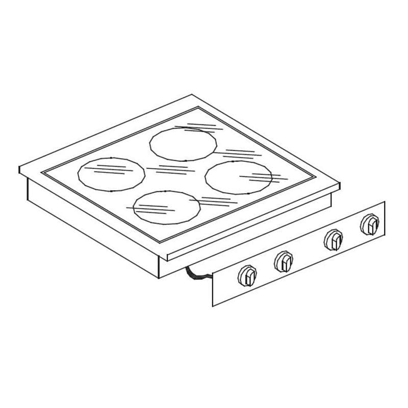CUISINIÈRE EN CÉRAMIQUE 4 ZONES COMBISTEEL