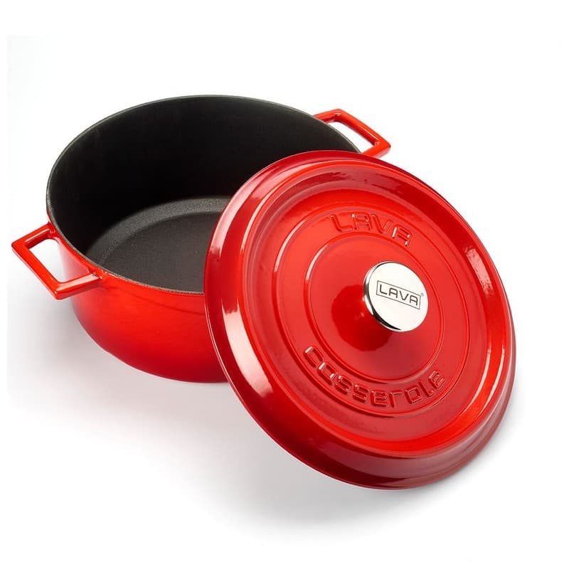 LAVA POÊLE À FRIRE EN FONTE Ø24 ROUGE COMBISTEEL