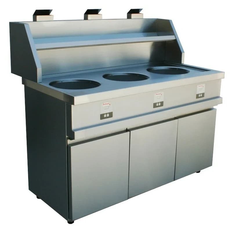 Friteuse électrique à gaz 3 cuves rondes BERTRAND