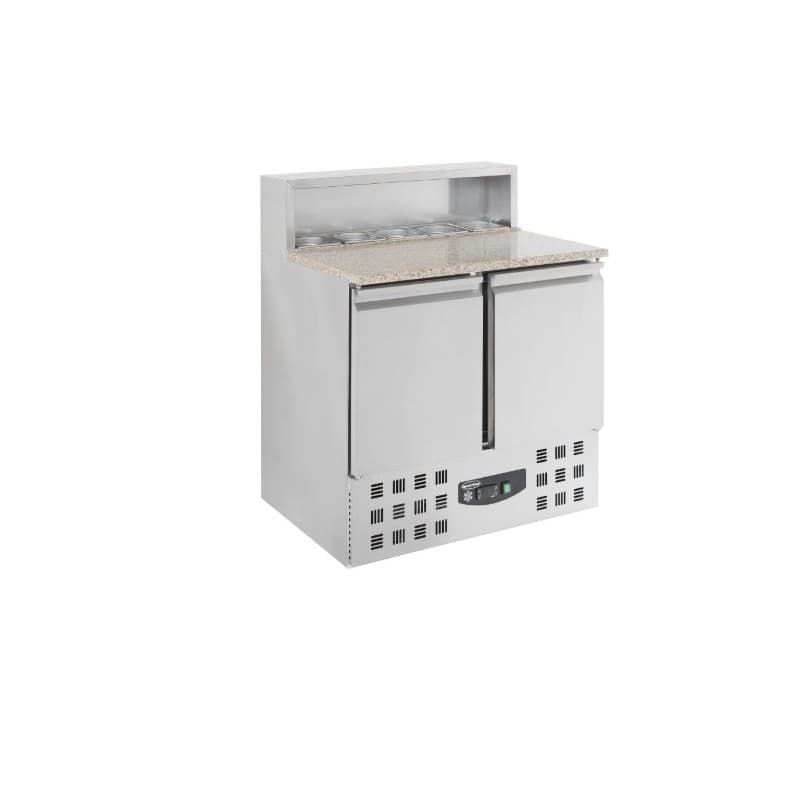 Saladette 2 portes GN1/6 en marbre toit inox ATOSA