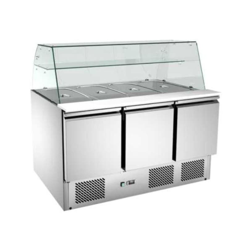 Saladette 3 portes GN1/1 dessus vitrée