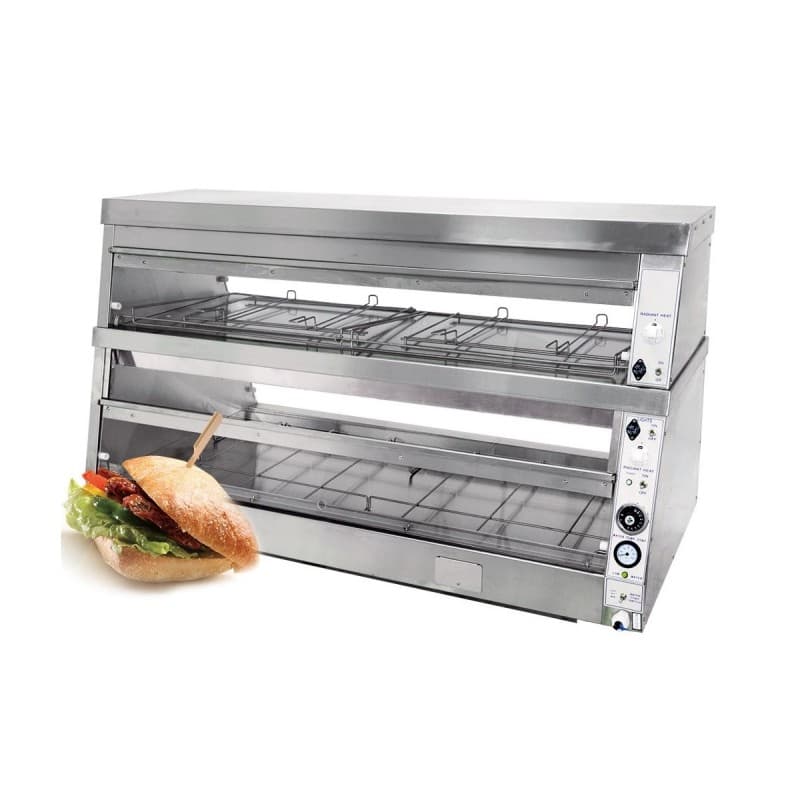 Vitrine chaude pour hamburger 2 niveaux US PRESTIGE