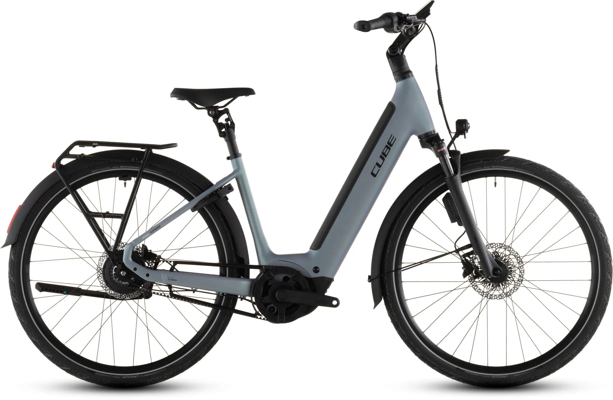 Cube Supreme Hybrid Deluxe SLX 600 zeegrijs en zwart lage instap 2026 - XL