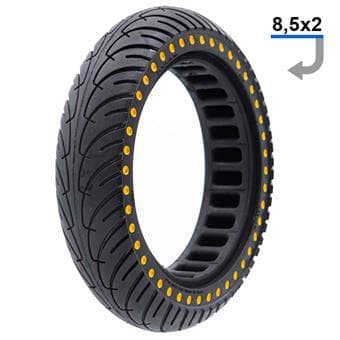 Pneu plein ultraléger 8,5x2-6,1/B34 - points jaunes