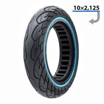Pneu plein ultraléger 10x2,125-6,1/B34 - ligne bleue
