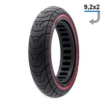 Pneu plein ultraléger 9,2x2-6,1/B34 - ligne rouge