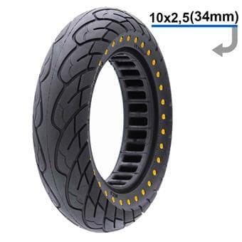 Pneu plein ultraléger 10x2,5-6,1/B34 - points jaunes