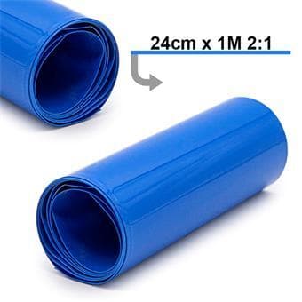 Gaine thermorétractable bleu pour batterie - 240mm x 1 Mètre