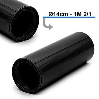 Gaine thermorétractable noir pour batterie - 140mm x 1 Mètre