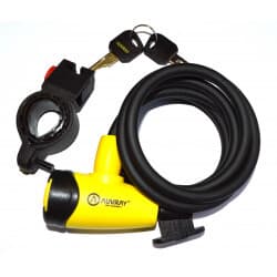 ANTIVOL SPIRALE A CLE  "CITY" D8 L150 AVEC SUPPORT