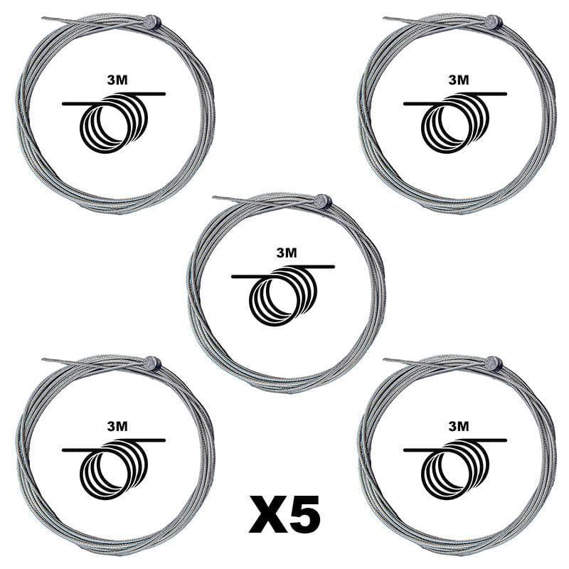 Pack de 5 Câbles de Frein en Acier - 3 m