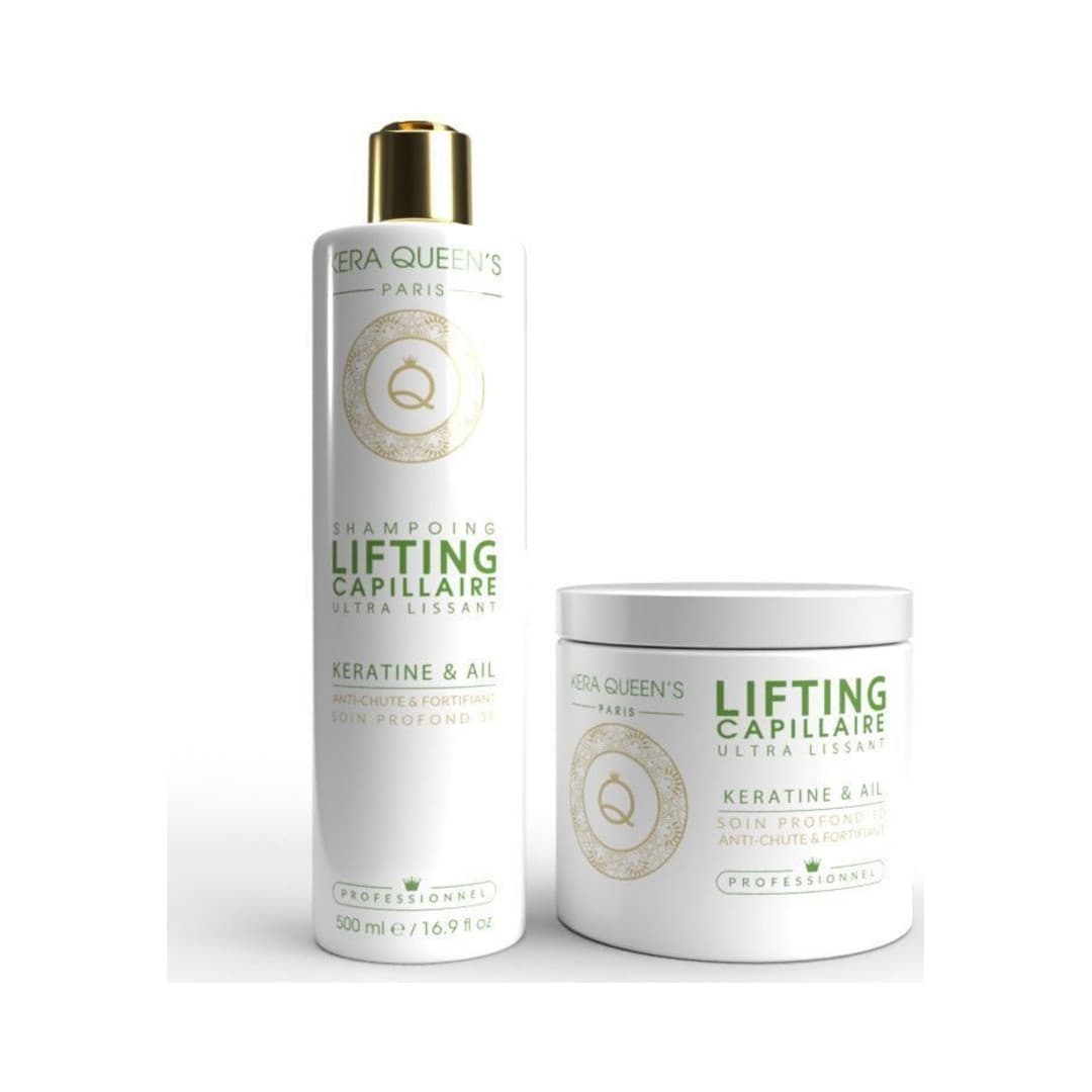 Duo lifting capillaire anti-chute et fortifiant (kératine et ail) – Kera Queen's