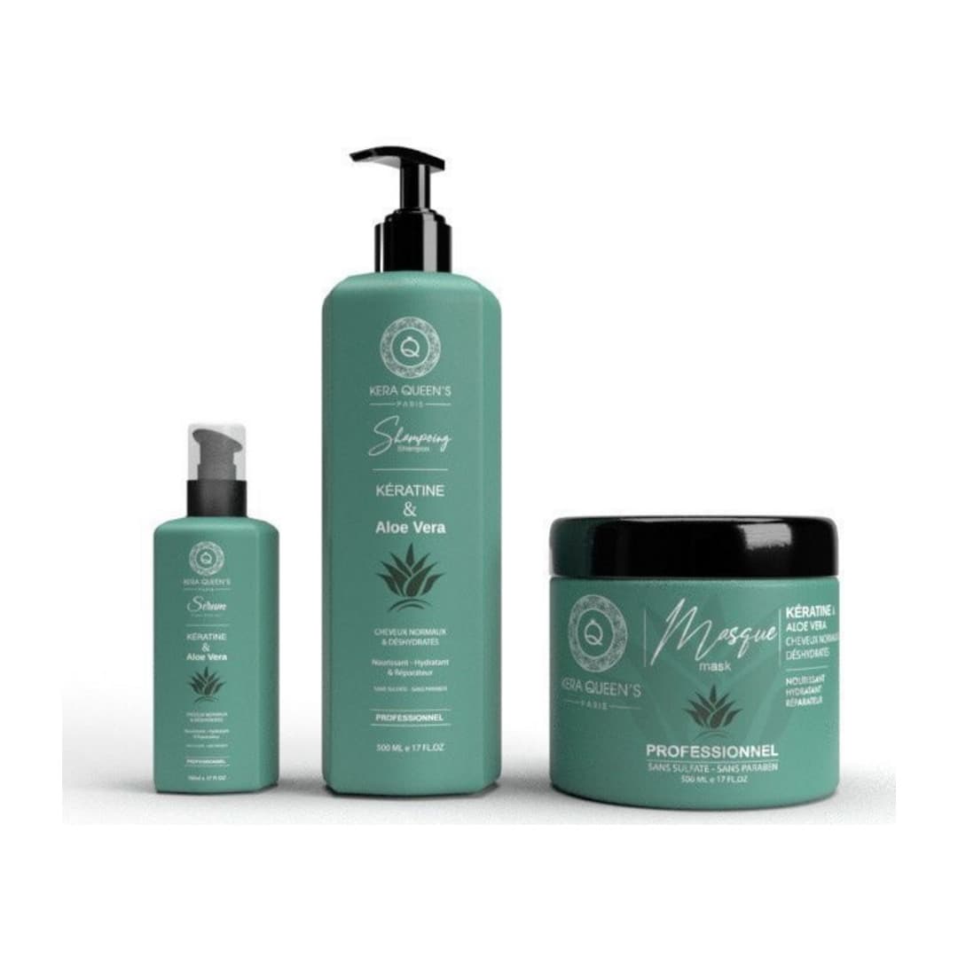 Trio soin capillaire kératine et aloe vera – Kera Queen's
