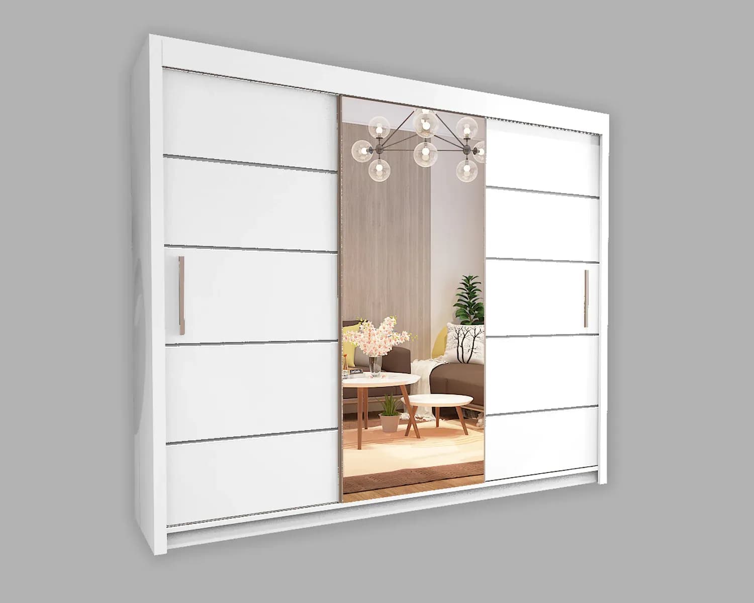 Vision 2 & 3 Door Full Mirror Sliding Wardrobe – Modern Bedroom Storage UK