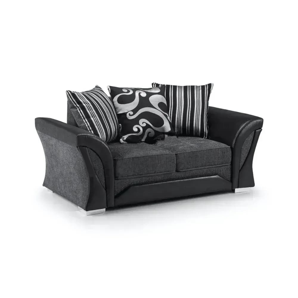 Shannon 2 Seater Sofa - Black & Grey / Brown & Beige