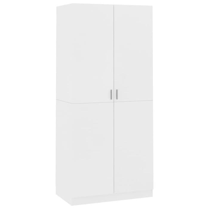 Wardrobe - VALLETTA 2 Door Wardrobe White 90cm