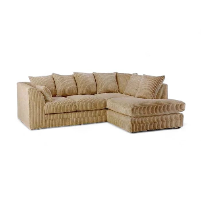 Matera L Shape Jumbo Cord 4 Seater Corner Sofa - Right side
