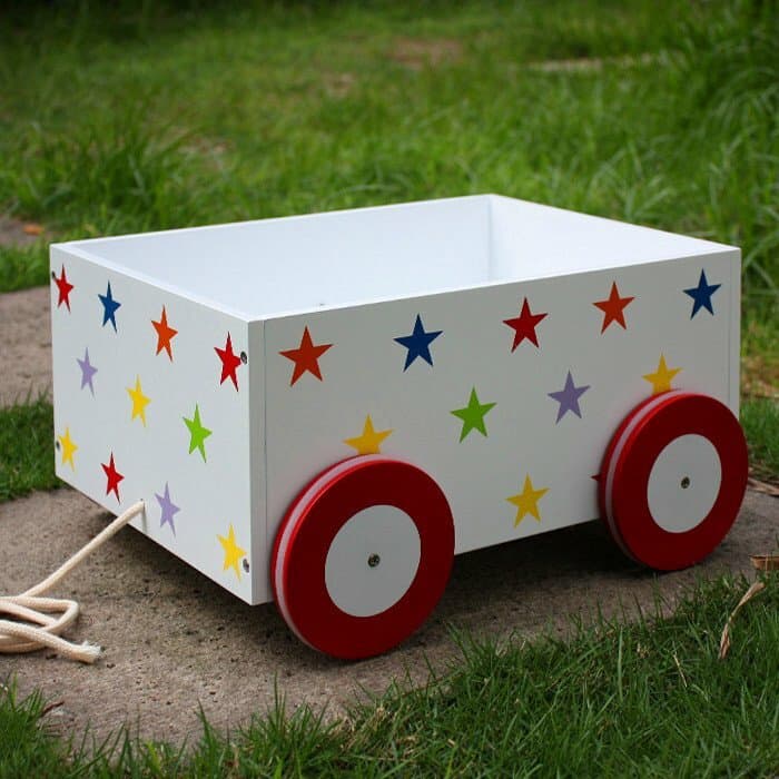 Coffre à jouet en bois avec roulettes - Star