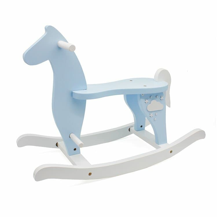 WOODoudou - Cheval à bascule bleu