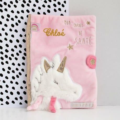 Protège carnet de sante - Lucie la licorne