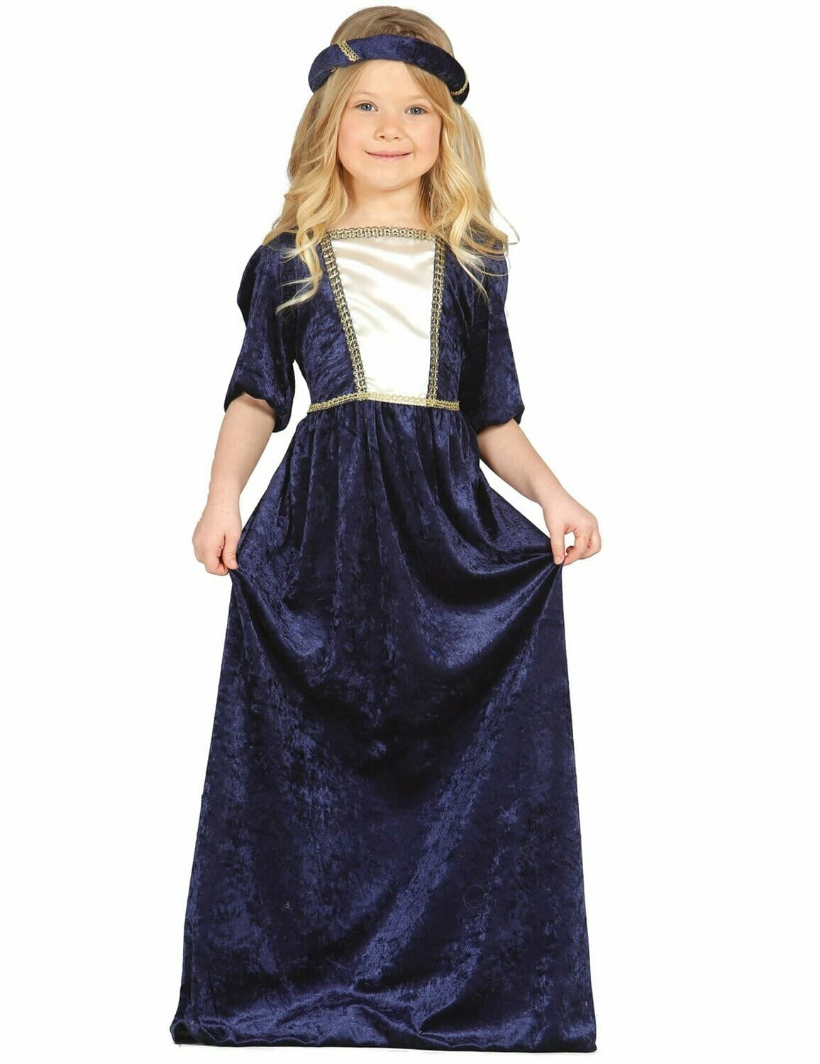 Déguisement dame médiévale bleue fille - Taille S