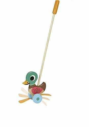 Vilac - Canard à pousser - Bois, Silicone