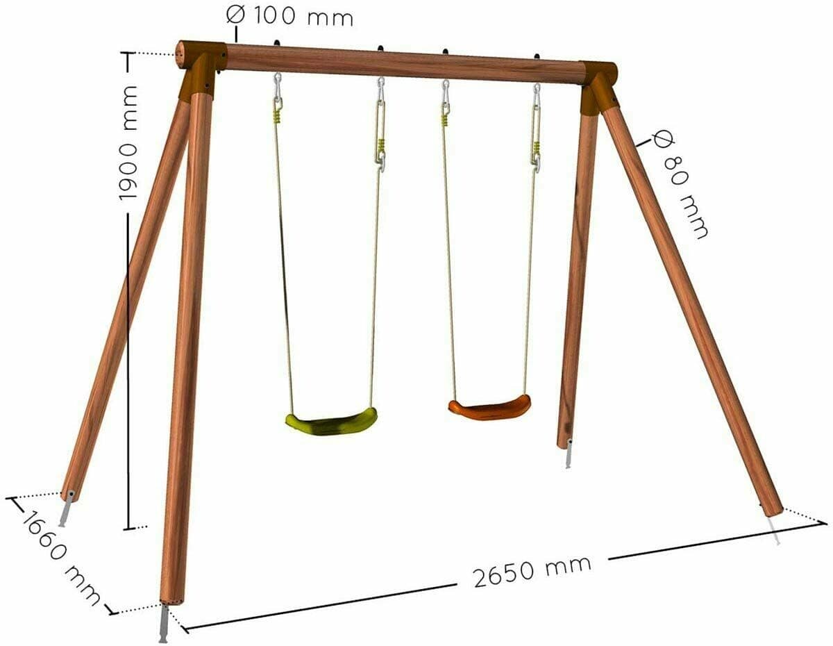 Soulet Portique en Bois traité 2 agrès - Alizee