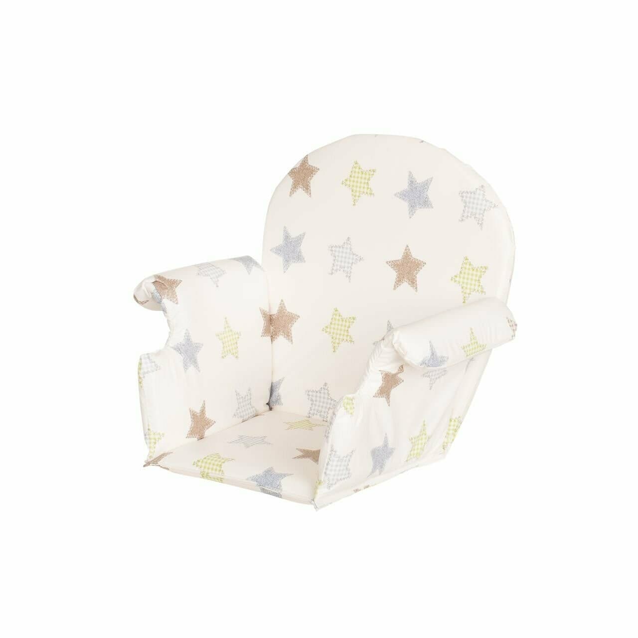 Geuther 4732-032, Coussin d'assise avec accoudoir pour chaise Traveller, Nico et Mucki étoiles