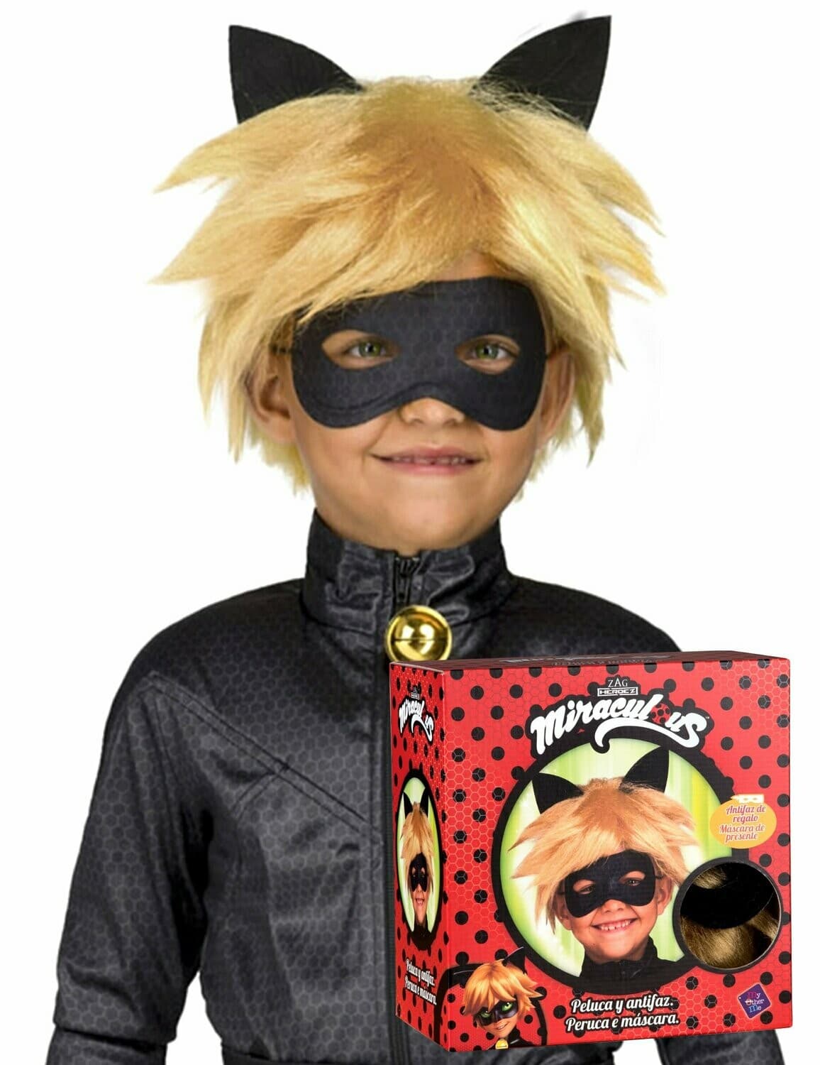 Coffret perruque et masque Chat Noir Miraculous™ enfant
